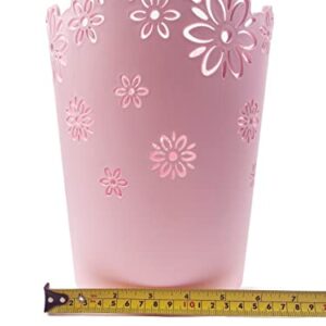 VIUJUH Wastebasket, Hollow Flower Shape Plastic Lidless Wastepaper Baskets Trash Can-M A2301