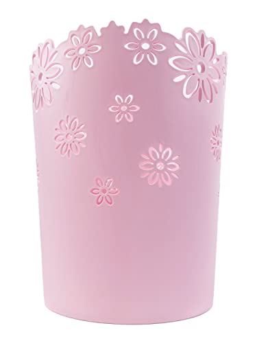 VIUJUH Wastebasket, Hollow Flower Shape Plastic Lidless Wastepaper Baskets Trash Can-M A2301