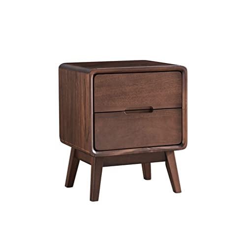 FFNUM Bedside Table Locker Black Walnut Bedside Table Simple Living Room Bedroom Storage Drawer Bedside Table Locker Shelf Night Stand