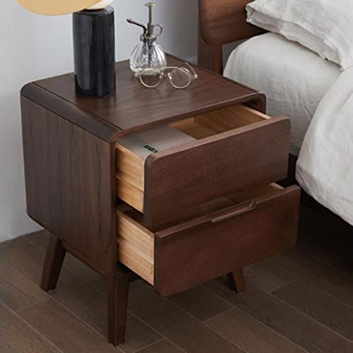 FFNUM Bedside Table Locker Black Walnut Bedside Table Simple Living Room Bedroom Storage Drawer Bedside Table Locker Shelf Night Stand