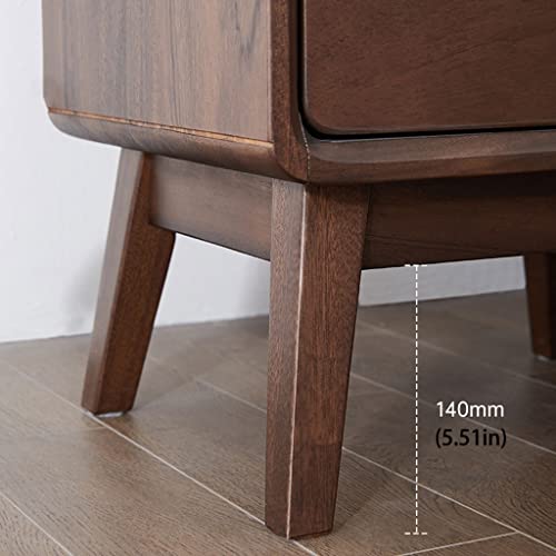 FFNUM Bedside Table Locker Black Walnut Bedside Table Simple Living Room Bedroom Storage Drawer Bedside Table Locker Shelf Night Stand