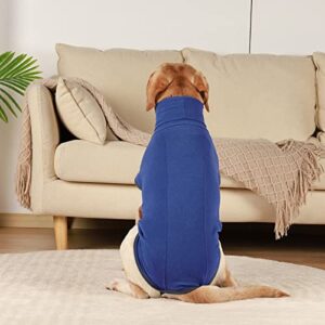 ROZKITCH Dog Winter Coat Soft Pullover Pajamas, Pet Windproof Warm Cold Weather Jacket Vest Cozy Onesie Jumpsuit Apparel Outfit Clothes for Small, Medium, Large Dogs Walking Hiking Travel Sleep Blue