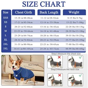 ROZKITCH Dog Winter Coat Soft Pullover Pajamas, Pet Windproof Warm Cold Weather Jacket Vest Cozy Onesie Jumpsuit Apparel Outfit Clothes for Small, Medium, Large Dogs Walking Hiking Travel Sleep Blue