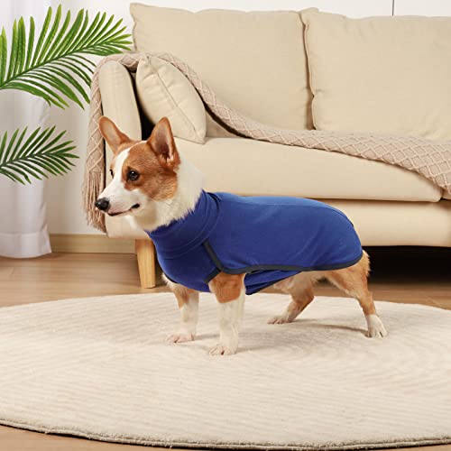 ROZKITCH Dog Winter Coat Soft Pullover Pajamas, Pet Windproof Warm Cold Weather Jacket Vest Cozy Onesie Jumpsuit Apparel Outfit Clothes for Small, Medium, Large Dogs Walking Hiking Travel Sleep Blue