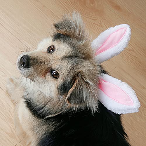 Yuyeran Christmas Pet Headband Fluffty Bunny Ears Headband Easter Party Puppy Headwear Supplies for Cat Dog (L)