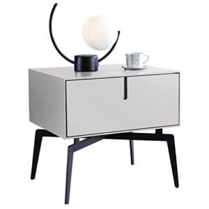 bedside table bedroom bedside wood single drawer tall end table with metal legs large capacity storage cabinet modern style furniture for bedroom living room 19" h night stand (color : b)