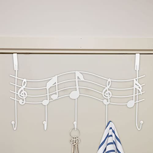 Zerodeko Key Hook Over Door Towel Rack Over The Door Music Rack Music Note Metal Hook Over Door Hanging Organizer Clothes Coat Hat Bag Wall Hanger Heavy Duty Metal Hangers Over Door Towel Rack