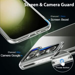 DOSNTO Armor Clear for Samsung Galaxy S23 Case with Raised Alloy for Camera Protection, Military Grade Shockproof Transparent Cover, HD Diamond Back Soft, Slim Phonecase Anti-Fingerprint Scratch