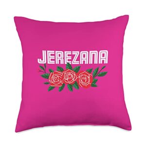 solace mexico jerezana flowers shirt throw pillow, 18x18, multicolor