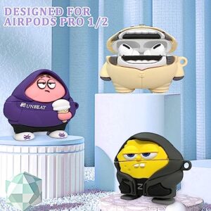 [3 Pack] Cute Airpod Pro 2 Case,Funny 3D Cartoon Character Airpods Pro 2 Case,Soft Silicone Case Cover Accessories Airpods Pro 2nd Generation Case for Men and Women