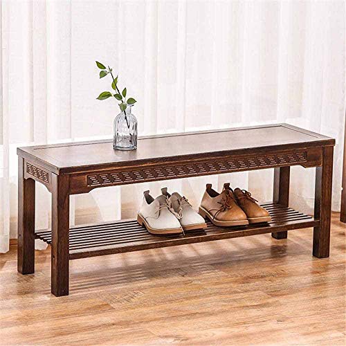 N/A Shoe Bench, 2-Tier Shoe Rack, Shoe Storage Organizer with Seat, Ideal for Living Room, Bedroom and Hallway, Easy Assembly