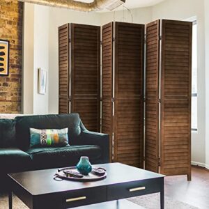 Room Divider 6 Panels, 5.75FT Wooden Room Divider Wall Folding Privacy Screens Freestanding Partition for Home Office Bedroom