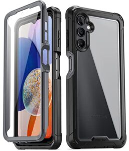 poetic guardian case compatible with galaxy a14 5g [20ft mil-grade drop tested], full-body hybrid shockproof protective rugged clear cover case with built-in screen protector, black/clear