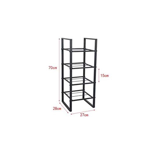 N/A Shoe Rack Multi-Layer Wrought Iron Simple Doorway Home Minimalist Creative Solid Wood Storage Rack Rack (Color : D)