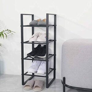 N/A Shoe Rack Multi-Layer Wrought Iron Simple Doorway Home Minimalist Creative Solid Wood Storage Rack Rack (Color : D)