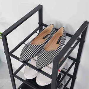 N/A Shoe Rack Multi-Layer Wrought Iron Simple Doorway Home Minimalist Creative Solid Wood Storage Rack Rack (Color : D)