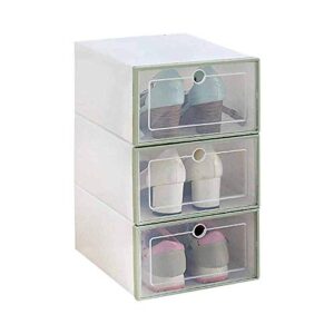 N/A Stackable Shoe Storage,Multifunction Unisex Transparent Shoes Storage Box with Cover 34x24x13cm