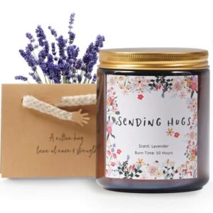 candle gifts for women, get well soon gifts hug gifts for women thinking of you gift candles care package gifts for friends mothers sister (sending hugs)