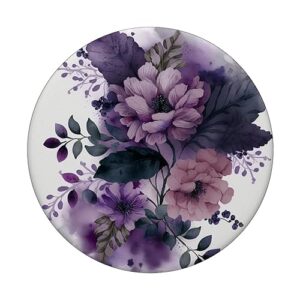 Purple Lavender Blossom Leaves Flowers Floral Girly PopSockets Standard PopGrip