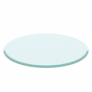wlvos 40" inch round tempered glass table top clear glass 1/2" inch thick beveled polished edge