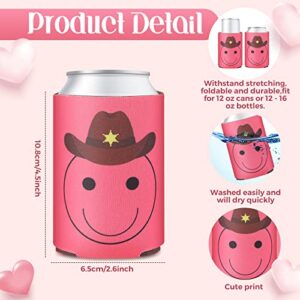 16 Pieces Cowgirl Bachelorette Party Decorations Disco Cowboy Bachelorette Can Sleeves Can Coolers Pink Can Covers Insulated Neoprene Drink Holder for Bridal Shower Wedding, Fit 12-16 oz