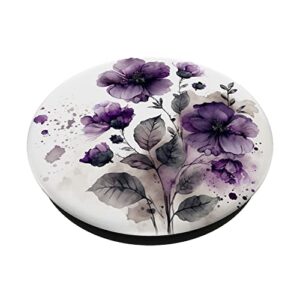 Purple Lavender Blossom Leaves Flowers Floral Girly PopSockets Swappable PopGrip