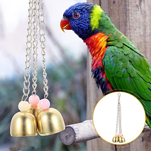 LUOZZY Stainless Steel Pet Parrot Bell Toy for Bird Parrot Parakeets Hanging Small Bird Toys Hanging Bell Ornaments