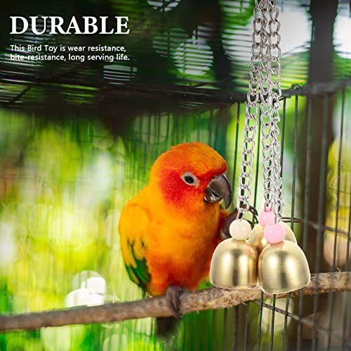 LUOZZY Stainless Steel Pet Parrot Bell Toy for Bird Parrot Parakeets Hanging Small Bird Toys Hanging Bell Ornaments