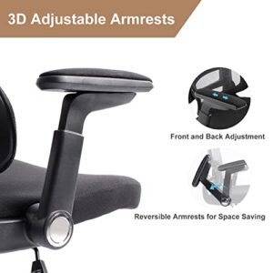 Height-Adjustable Office Chair Ergonomic Office Chair High Back Mesh Computer Chair with Lumbar Support Swivel Rolling Chair with Adjustable Headrest for Home and Office