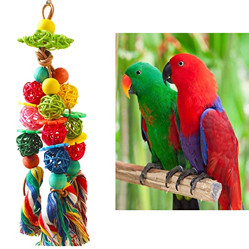 Johoxton Parrot Toys Bird Toys for Parrots Parakeet Toys Bird Toys Parrot Cage Accessories Parrot Toys for Large Birds Medium Parrots Conure Toys Budgie Toys Cockatiels Toys (Pattern 1)