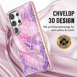 Chvelop Compatible with Samsung Galaxy S23 Ultra 5G Case, Slim Stylish Protective Case, 360 Degree Protection, [No Built-in Screen Protector] [Camera Lens Cover] Dropped 3000 Tests, Heart