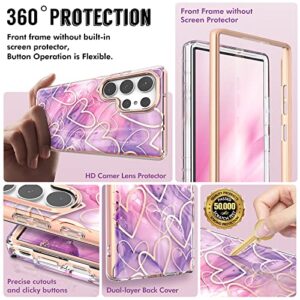 Chvelop Compatible with Samsung Galaxy S23 Ultra 5G Case, Slim Stylish Protective Case, 360 Degree Protection, [No Built-in Screen Protector] [Camera Lens Cover] Dropped 3000 Tests, Heart