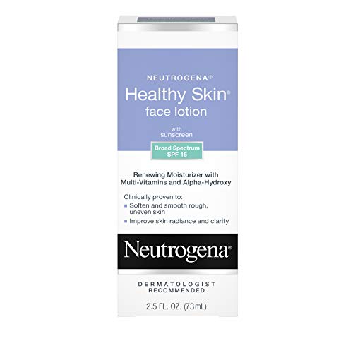 Neutrogena Healthy Skin Face Moisturizer Lotion with SPF 15 Sunscreen & Alpha Hydroxy Acid - Anti Wrinkle Cream with Glycerin, Glycolic Acid, Alpha Hydroxy, Vitamin C, Vitamin E & Vitamin B5, 2.5 fl. oz