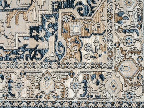 Abani Savoy Collection Area Rug - Blue and Green Vintage Design -7'9"' x 10'2" - Easy to Clean - Durable for Kids and Pets - Non-Shedding - Medium Pile - Soft Feel - for Living Room, Bedroom & Office