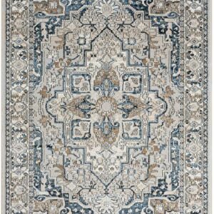 Abani Savoy Collection Area Rug - Blue and Green Vintage Design -7'9"' x 10'2" - Easy to Clean - Durable for Kids and Pets - Non-Shedding - Medium Pile - Soft Feel - for Living Room, Bedroom & Office