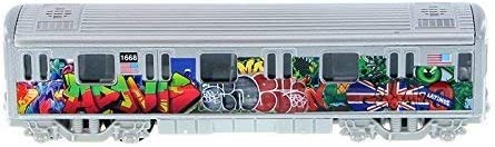 New York City Metro Subway with Latino Union Jack Graffiti 7" Diecast Model 1:100 Scale