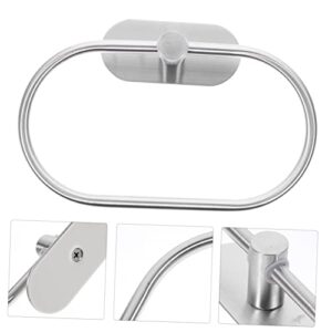 DOITOOL Hand Towel Holder for Wall Mount Bath Storage Kitchen Duty Square Stainless Heavy Towel Hand Steel Bathroom Room Laundry Round Rack Ring Modern Toilet Hanger Holder Towel Holder