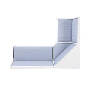 Linon Upholstered Seats and Hidden Storage Kiera Kitchen Corner Dining Nook, White and Blue Stripe