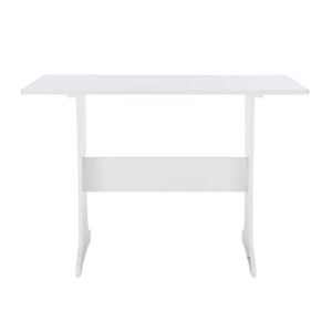 Linon Upholstered Seats and Hidden Storage Kiera Kitchen Corner Dining Nook, White and Blue Stripe