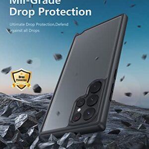 FNTCASE Samsung Galaxy S23-Ultra: Drop-Proof, Shockproof TPU Hybrid Slim Case with Screen Protector - Black