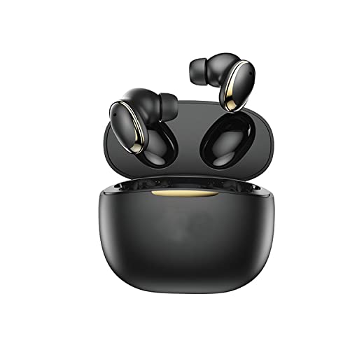 MOVTEKE Wireless Earbuds Bluetooth 5.3 Headphones Built-in Microphone Touch Control with Wireless Charging Case Immersive Premium Sound Long Distance Connection for Sport Black