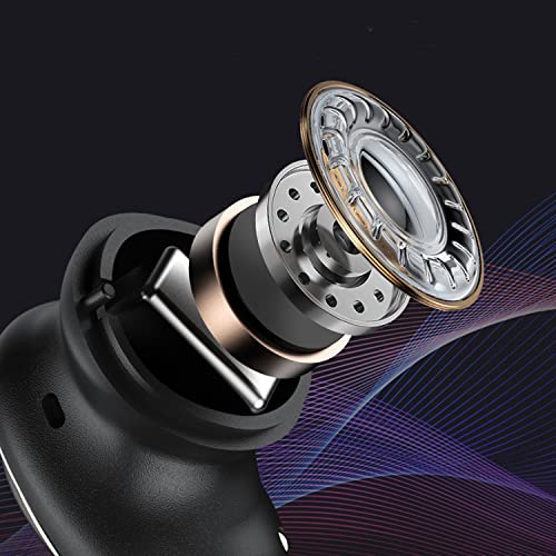 MOVTEKE Wireless Earbuds Bluetooth 5.3 Headphones Built-in Microphone Touch Control with Wireless Charging Case Immersive Premium Sound Long Distance Connection for Sport Black