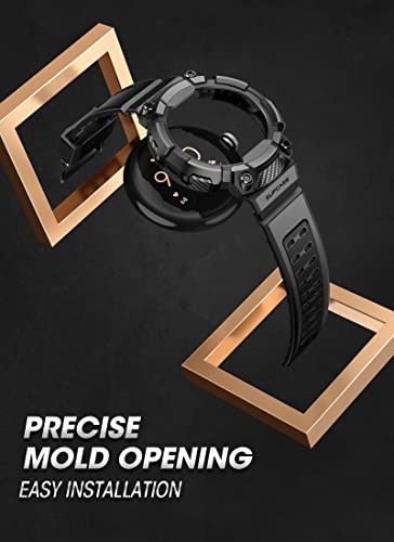 SUPCASE Unicorn Beetle Pro Series Case for Google Pixel Watch 41mm (2022), Rugged Protective Case with Strap Band (Black)