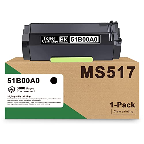 51B00A0 MS517 Toner Cartridge: DRA 51B00A0 Toner Cartridge Compatible Replacement for Lexmark MS317dn MX317dn MS517dn MS617dn MX517de MX417de MS417dn MX617de Printers.3000 Pages, 1 Pack