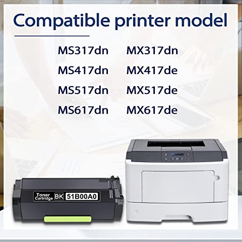 51B00A0 MS517 Toner Cartridge: DRA 51B00A0 Toner Cartridge Compatible Replacement for Lexmark MS317dn MX317dn MS517dn MS617dn MX517de MX417de MS417dn MX617de Printers.3000 Pages, 1 Pack