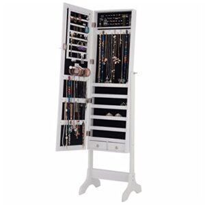 fzzdp lockable jewelry wardrobe storage organizer box with drawers white home furniture