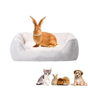 anppex bunny bed rabbit bed, cushion for cat, guinea pig bed mat, kitten hamster small cat dog bed, with washable removable cushion