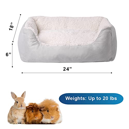 ANPPEX Bunny Bed Rabbit Bed, Cushion for Cat, Guinea Pig Bed Mat, Kitten Hamster Small Cat Dog Bed, with Washable Removable Cushion