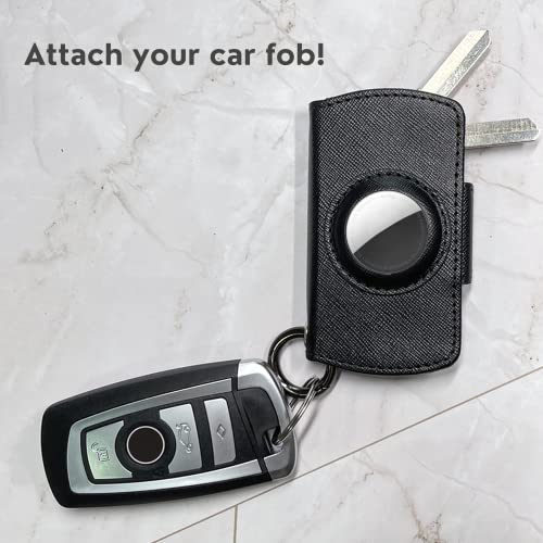 Key Organizer Cover Case for AirTag, CAXGEK Leather Bifold Key Organizer Holder Case for Apple AirTag. [Not Included AirTag]