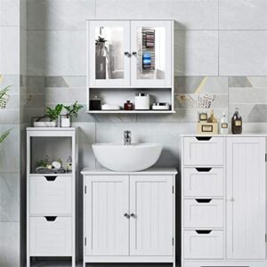 FZZDP Two-Door Bathroom Vanity Cabinet Wash Basin Cabinet Multifunctional Storage Shelf Basket Kitchen Bathroom Accessories